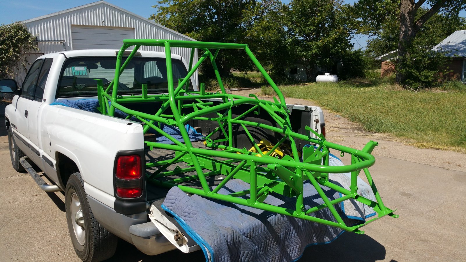 P2 Frame after powder coat - right front in truck